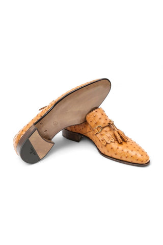 Artioli Enzo Exotic Ostrich Tassels Loafers (ART1042)-AmbrogioShoes