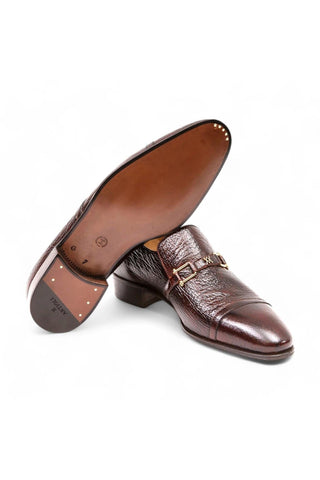 Artioli Flavio Shark-Skin Leather Horsebit Loafers (ART1012)