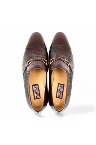 Artioli Flavio Shark-Skin Leather Horsebit Loafers (ART1012)
