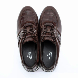 Artioli Franck Men's Shoes Alligator / Suede / Calf-Skin Leather Sneaker (ART1136)-AmbrogioShoes