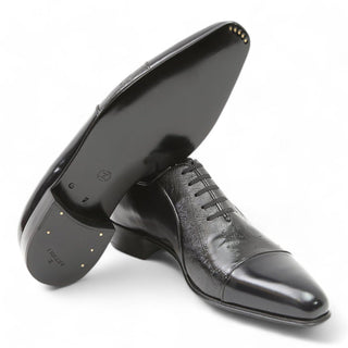 Artioli Gabriele Men's Luxury Italian Shoes Exotic Ostrich / Calf-Skin Leather Oxfords (ART1013)-AmbrogioShoes