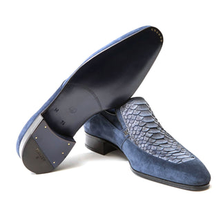 Artioli Gaetano Men's Shoes Python / Suede Leather Classic Loafer (ART1144)-AmbrogioShoes