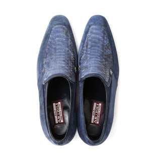 Artioli Gaetano Men's Shoes Python / Suede Leather Classic Loafer (ART1144)-AmbrogioShoes