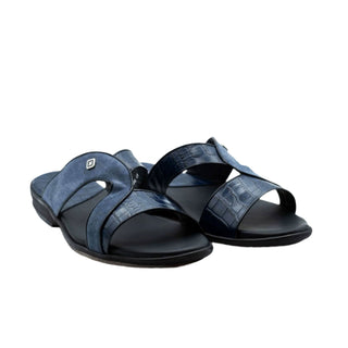 Artioli Gela Exotic Crocodile Skin / Suede Leather Slip-On Sandal (ART1173)-AmbrogioShoes