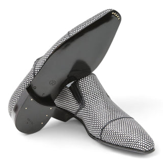 Artioli Giorgio Men's Luxury Italian Shoes Woven Kangaroo Leather Cap-Toe Slip-On Loafers (ART1015)-AmbrogioShoes