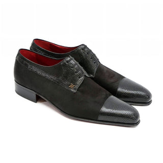 Artioli Giulio Lizard & Furry Calf-Skin Leather Derby (ART1112)-AmbrogioShoes