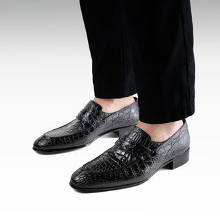 Artioli Gustavo Exotic Crocodile Skin Penny Loafer (ART1202)-AmbrogioShoes