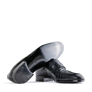 Artioli Gustavo Men's Shoes Exotic Crocodile Skin Penny Loafer (ART1202)-AmbrogioShoes