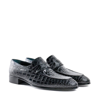 Artioli Gustavo Men's Shoes Exotic Crocodile Skin Penny Loafer (ART1202)-AmbrogioShoes