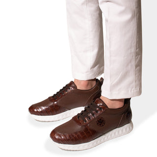 Artioli Jose Crocodile Skin & Calf-Skin Leather Sneaker (ART1177)-AmbrogioShoes