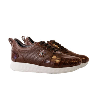 Artioli Jose Crocodile Skin & Calf-Skin Leather Sneaker (ART1177)-AmbrogioShoes