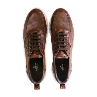 Artioli Jose Men's Shoes Crocodile Skin & Calf-Skin Leather Sneaker (ART1177)-AmbrogioShoes