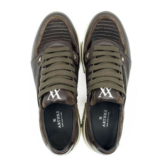 Artioli Lebron Lizard / Suede / Calf-Skin Leather Casual Sneaker (ART1116)-AmbrogioShoes