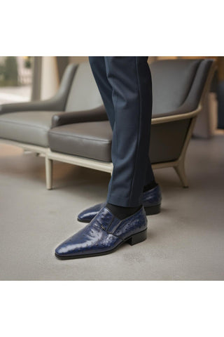 Artioli Libero Exotic Ostrich Slip-on Loafers (ART1040)-AmbrogioShoes