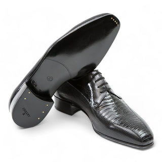 Artioli Manuele Men's Luxury Italian Shoes Perforated Kangaroo Leather / Lizard Derby (ART1020)-AmbrogioShoes