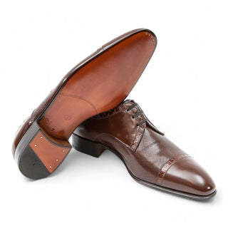 Artioli Mariano Men's Luxury Italian Shoes Perforated Kangaroo Leather / Alligator Derby (ART1021)-AmbrogioShoes