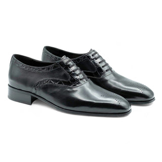 Artioli Mauro Men's Luxury Italian Shoes Exotic Crocodile / Buffalo Leather Oxfords (ART1048)-AmbrogioShoes