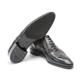 Artioli Nicola Men's Luxury Italian Shoes Perforated Kangaroo / Calf-Skin Leather Oxfords (ART1026)-AmbrogioShoes