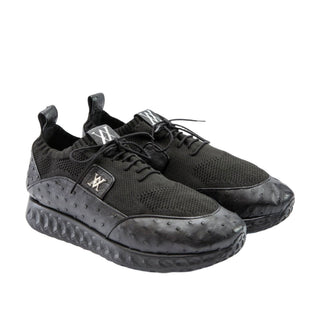 Artioli Olivier Men's Shoes Fabric / Ostrich Skin Casual Sneaker (ART1154)-AmbrogioShoes