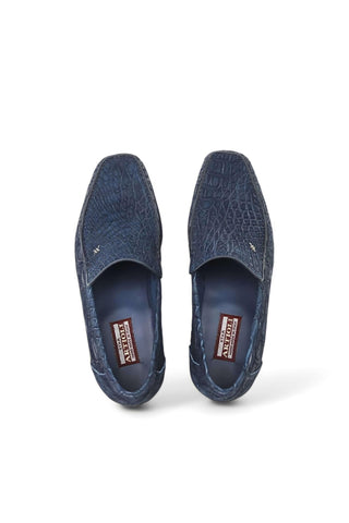 Artioli Orosei Nubuck Crocodile Slip-On Loafer (ART1099)-AmbrogioShoes