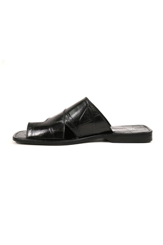 Artioli Pantelleria Alligator Embossed Leather Slip-On Sandal (ART1141)