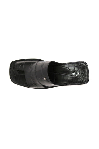 Artioli Pantelleria Alligator Embossed Leather Slip-On Sandal (ART1141)