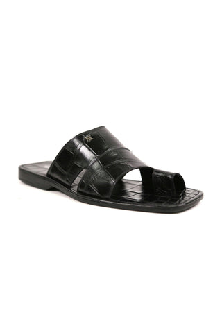 Artioli Pantelleria Alligator Embossed Leather Slip-On Sandal (ART1141)