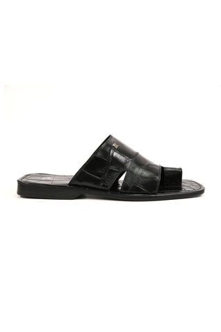 Artioli Pantelleria Alligator Embossed Leather Slip-On Sandal (ART1141)