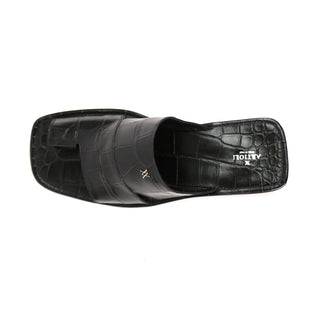 Artioli Pantelleria Alligator Print Leather Slip-On Sandal (ART1141)-AmbrogioShoes