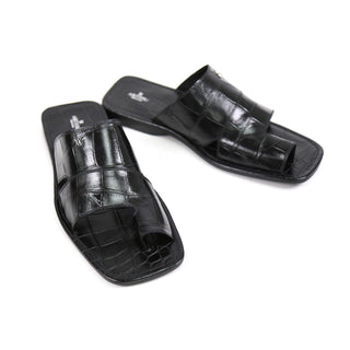 Artioli Pantelleria Alligator Print Leather Slip-On Sandal (ART1141)-AmbrogioShoes