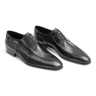 Artioli Piero Men's Luxury Italian Shoes Perforated Kangaroo Leather / Lizard Derby (ART1029)-AmbrogioShoes