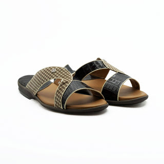 Artioli Riace Exotic Crocodile / Suede Leather Slip-On Sandal (ART1122)-AmbrogioShoes