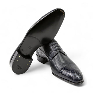 Artioli Ruggero Men's Luxury Italian Shoes Alligator / Kangaroo Leather Derby (ART1030)-AmbrogioShoes