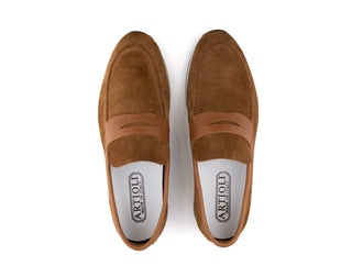 Artioli Salina Men's Shoes Suede & Calf-Skin Leather Penny Loafer (ART1191)-AmbrogioShoes