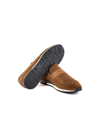 Artioli Salina Suede & Calf-Skin Leather Penny Loafer (ART1191)-AmbrogioShoes