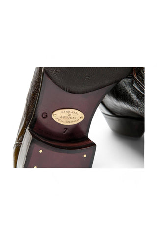 Artioli Siro Buffered Ostrich Classic Slip-on Loafers (ART1066)