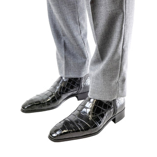 Artioli Tarquinio Men's Shoes Exotic Alligator Skin Zip-Up Boot (ART1210)-AmbrogioShoes