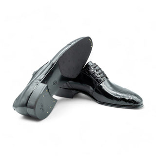 Artioli Tommaso Men's Luxury Italian Shoes Exotic Crocodile / Calf-Skin Leather Derby (ART1046)-AmbrogioShoes