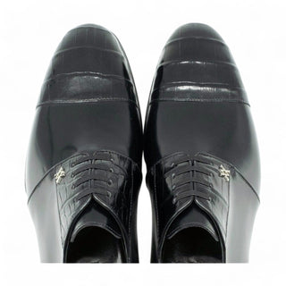 Artioli Tommaso Men's Luxury Italian Shoes Exotic Crocodile / Calf-Skin Leather Derby (ART1046)-AmbrogioShoes