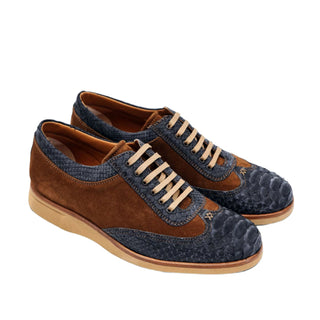 Artioli Tropea Men's Shoes Nubuck Python / Suede Leather Sneaker (ART1172)-AmbrogioShoes