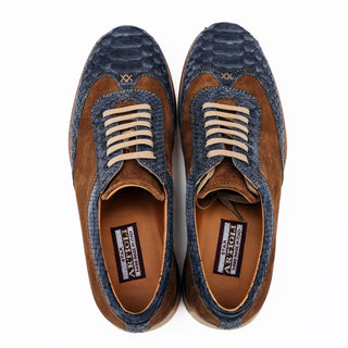 Artioli Tropea Nubuck Python / Suede Sneaker (ART1172)-AmbrogioShoes