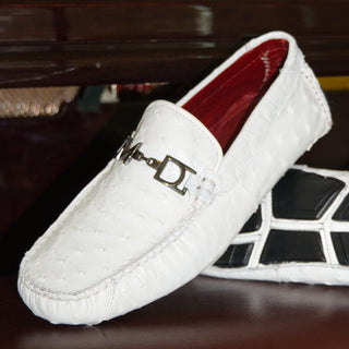 Bolonia Ostrich Driver - White