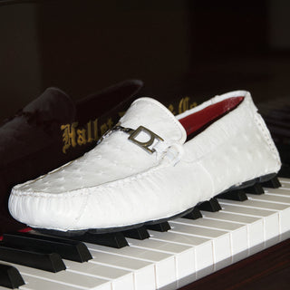 Bolonia Ostrich Driver - White