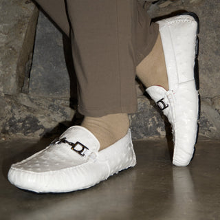 Bolonia Ostrich Driver - White