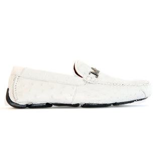 Bolonia Ostrich Driver - White