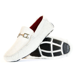 Bolonia Ostrich Driver - White