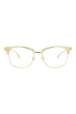 Bottega Veneta  Transparent Beige/Gold Eyeglasses