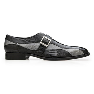 Belvedere Marte R810 Men's Shoes Exotic Ostrich Single Monk-Strap (BV3181)