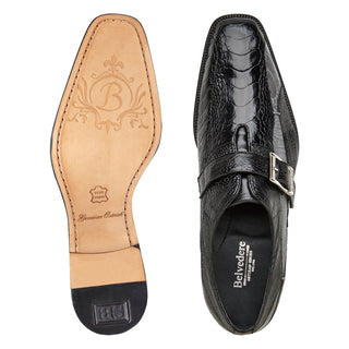 Belvedere Marte R810 Men's Shoes Exotic Ostrich Single Monk-Strap (BV3181)