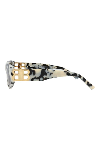 Balenciaga BB0095S BLACK + WHITE HAVANA Sunglasses